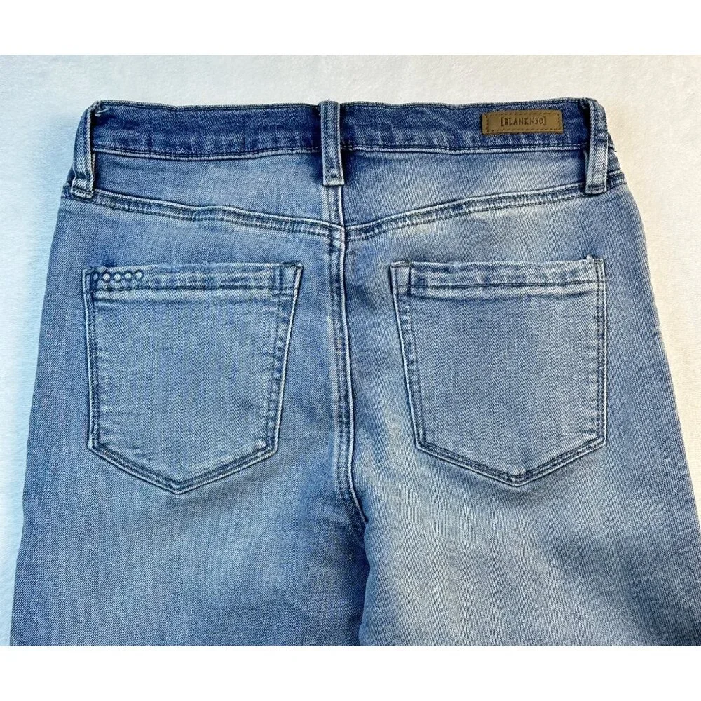 Blanknyc Light Wash Skinny Jeans W/ White Side Zipper & Raw Hem Size 27 - Picture 13 of 15